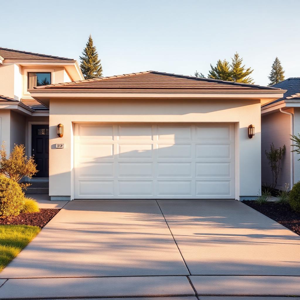 Contemporary white garage door replacement