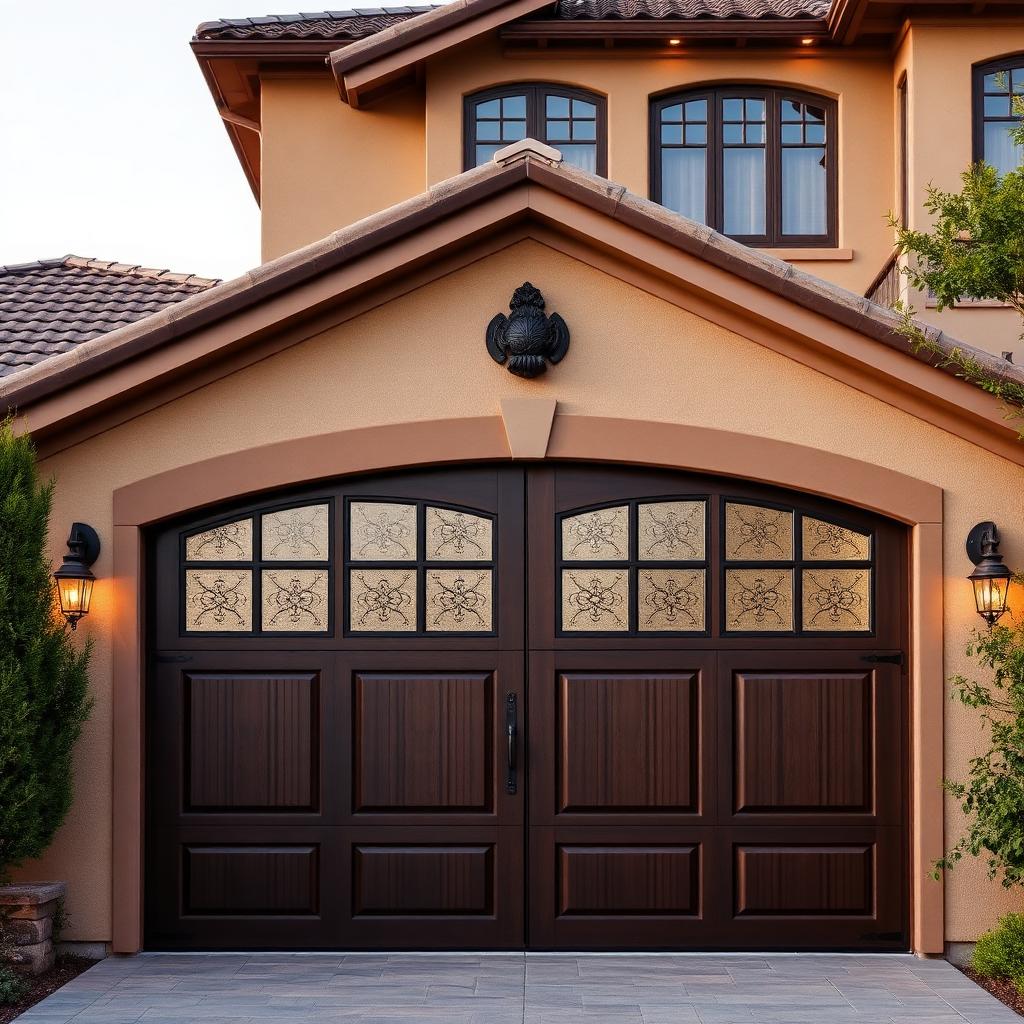 Mediterranean wood garage door project